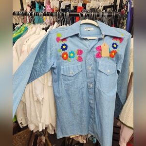 Vintage 70s Mexican Embroidered Shirt